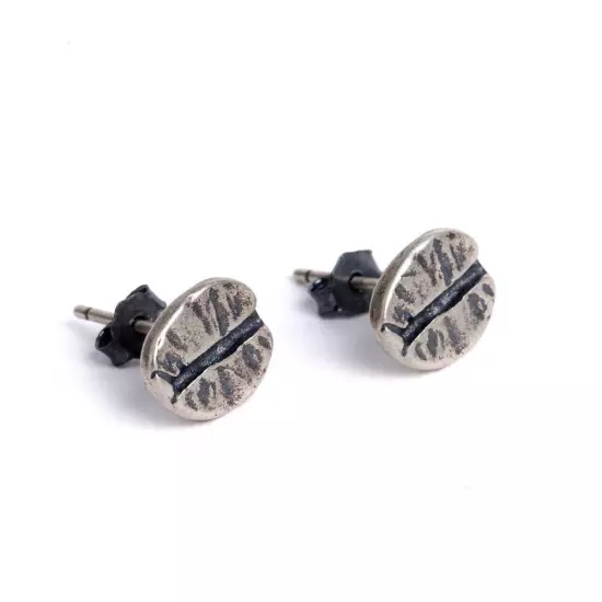 Silver Original Design Coffee Bean Earrings