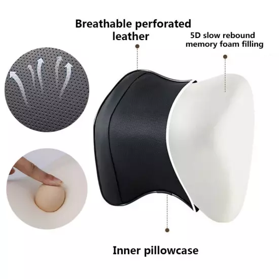 Car Lumbar Pillow Headrest Neck Rest Head Support Car Memory Foam Head Cushion