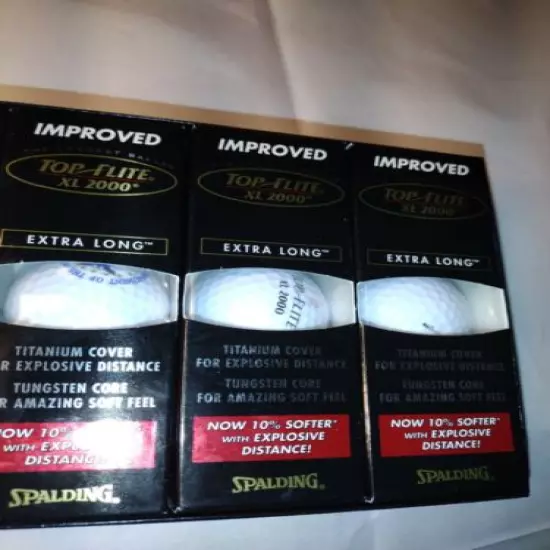 Golf Balls Top Flite XL 2000 The Longest Balls Spalding 3 Set Of 3 New Air Force