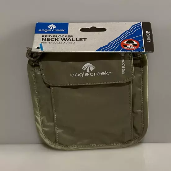 New Eagle Creek Tan Neck Wallet RFID Blocker - NWT