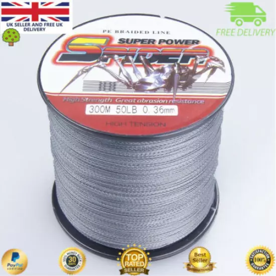 Super Dyneema 100-2000M 60LB Fishing Braid Carp Line Grey Spod Marker Sea X