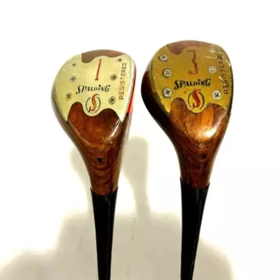 Spalding Registered Golf Club Woods 1 & 3 Alumishaft RH