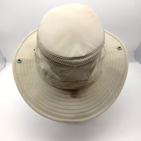 Tilley Endurables Air Flo Khaki Hat Mesh Ventilation Adjustable Strap Sz 7 3/8