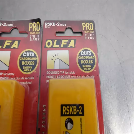 5 Packs NEW! OLFA Rounded Tip Pro Heavy Duty Utility Blades 50per RSKB-2/50B