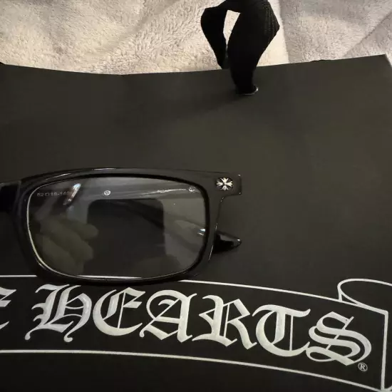 Chrome Hearts Style Cross Design Black Glasses