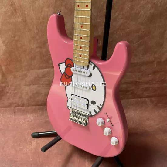 Hello Kitty Stratocaster ST Electric Guitar S-S-H pickup 22frets Fast Shipping