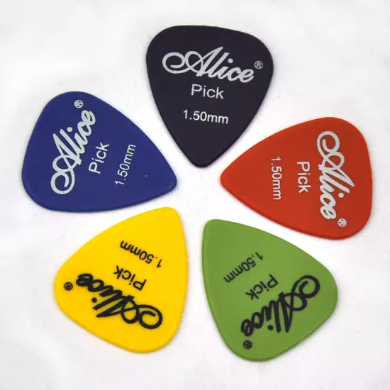 Lots of 100pcs Alice AP-F Matte Nylon Guitar Picks Multi Thickness Mixed Colors