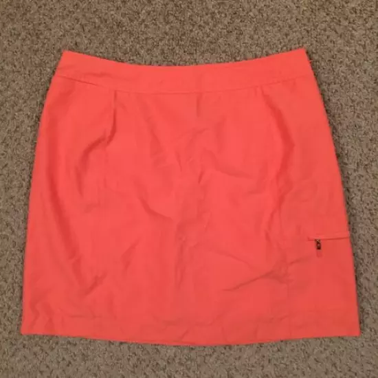 Izod X-Tra Dry Skort Size 8 A-Line Short Orange Pockets