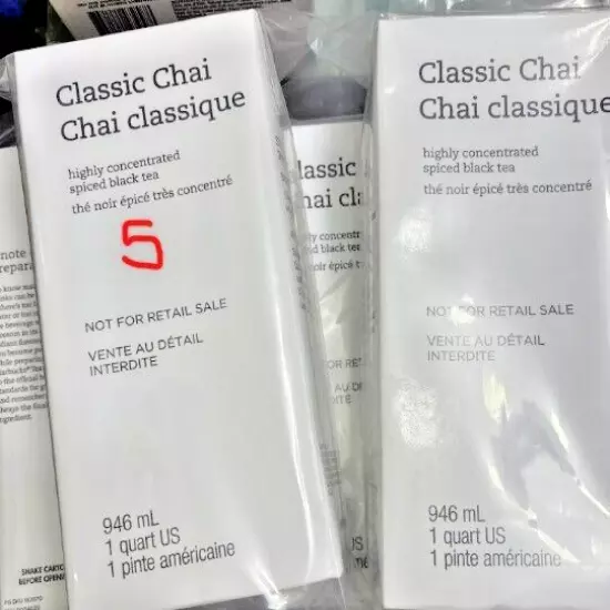 Starbucks Classic Chai Highly Concentrated Spiced Black Tea BB 10/24 ** 5 PACK**