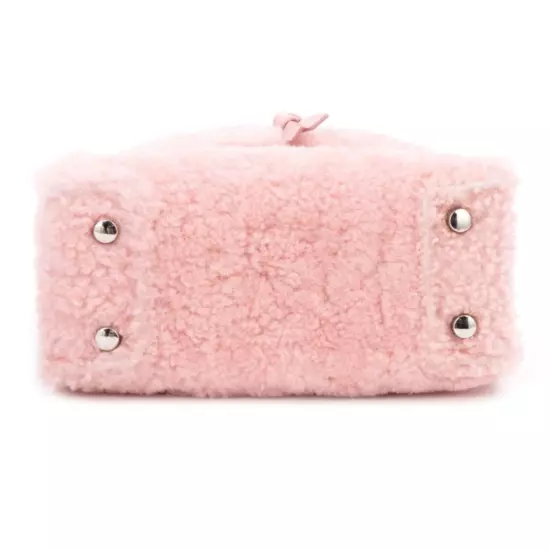 NWT Brandon Blackwood Kuei Baby Pink Shearling Crossbody Bag Leather Mini