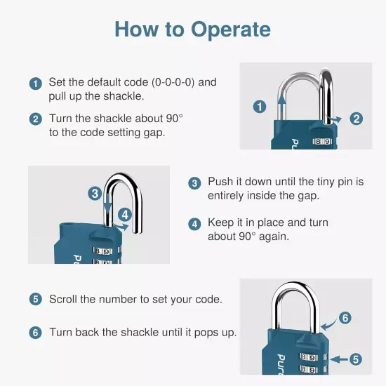 4-Digit Combination Lock - Waterproof Padlock for School, Gym, Toolbox, Gate