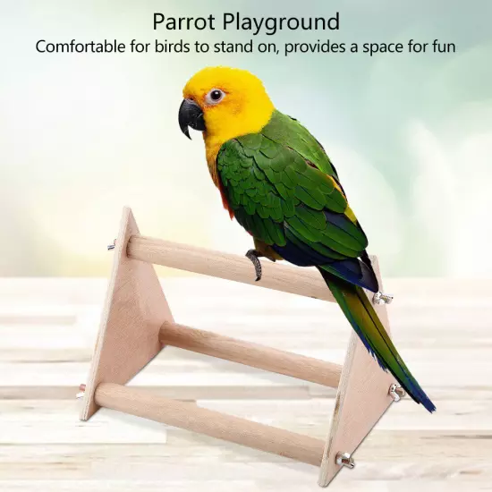  Stand Perch Bird Pet Standing Playground Funny Wooden Activity Playstand