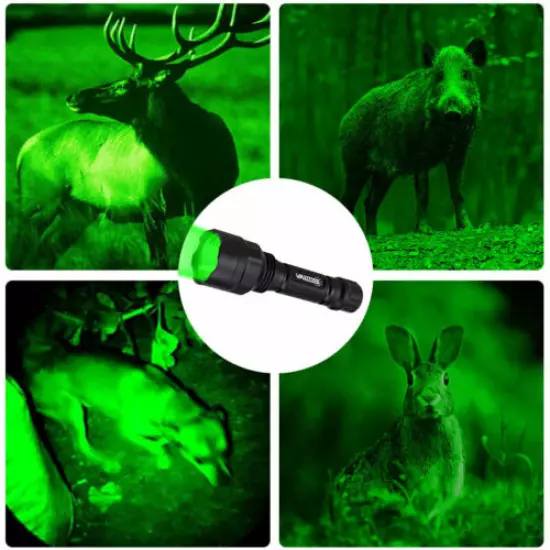 800yards Green LED Flashlight Predator Hunting Light Weapon Gun Barrel Mount Hog