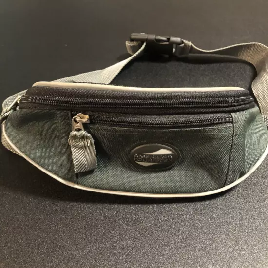 Fanny Pack, Waist Pack Adustable to 43” American Tourister Green Black Lined