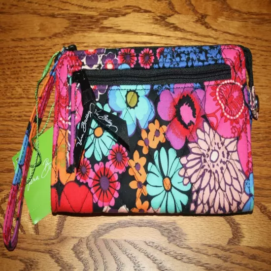 Vera Bradley FRONT ZIP WRISTLET wallet credit card holder case clutch travel NEW