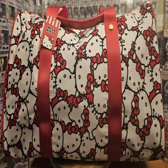 Hello Kitty Travel Duffle Bag Red / White Overnight Weekend Bag Luggage 20inch