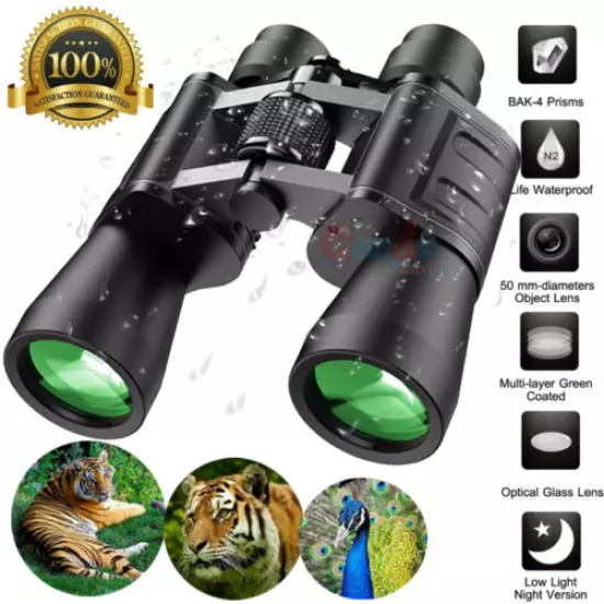 HD 100x180 Outdoor Day&Night Military Army Zoom Binoculars Hunting Camping+Case