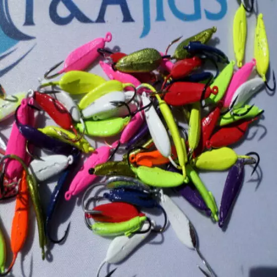 10 Gog Bugs Goggle Eye Jigs 1/8 oz. T&A JIGS Lot of 10 mixed colors&unpainted