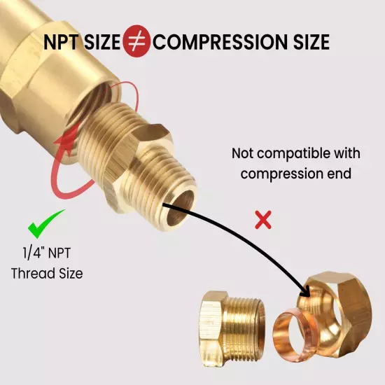 5Pc 3/8" Male to 1/4" Male NPT Hex Nipples Reducer Adapter Brass Fittings