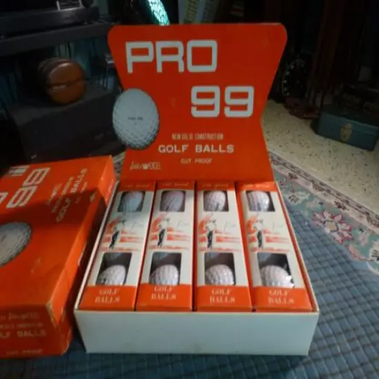 Vintage GOLDEN EXCEL PRO 99 Golf Balls 1's 2's 3's 4's 12 Balls W/ Box NOS Japan