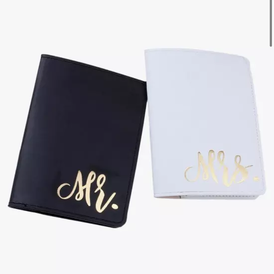 2 Pack Passport Holder For Mr And Mrs - Wedding Honeymoon Gift