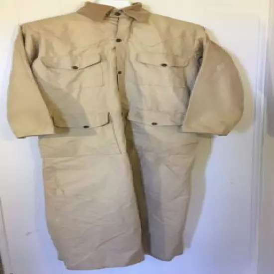 Vtg Cabelas Duck Canvas Coveralls Trench Coat Small Game Hunting Mens Medium