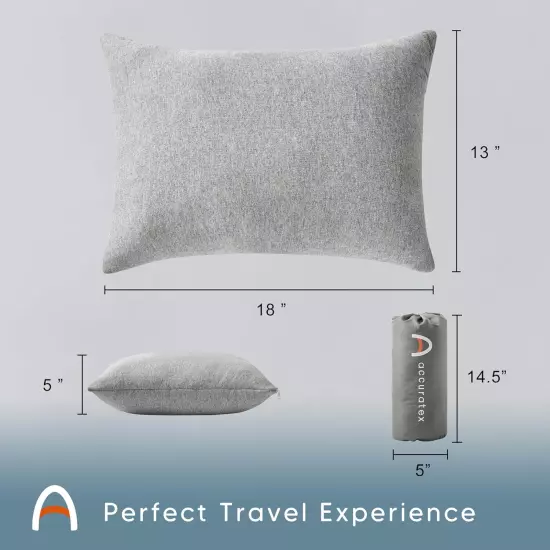 Camping Pillow-100% Cotton Breathable Cover,Shredded Memory Foam Compressible Tr