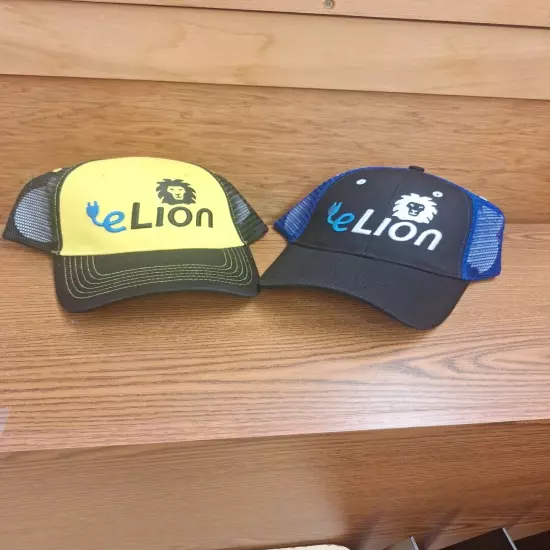 Lion Electric CO. Caps Trucker Hats Mesh Back Snap Back NEW RARE ATTN SCHOOL BUS