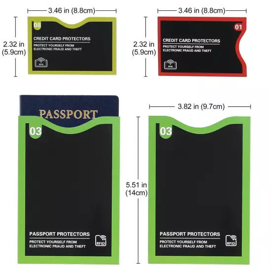 RFID Blocking Sleeves Credit Card Protector Holders Theft Protection Passport