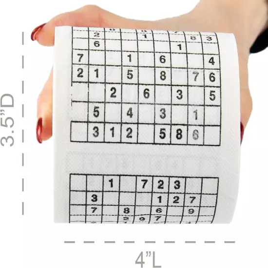 Sudoku Toilet Paper Festive Gag Gift, Fun Birthday Party Novelty Gift Idea Prank