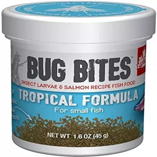 Fluval Bug Bites Tropical Fish Food, Small Granules for Small to Medium Sized Fi