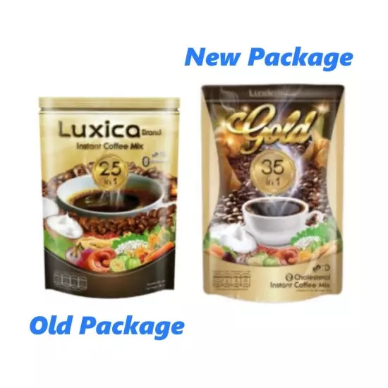 12x Luxica Coffee Mix 35 in 1 Gold Instant Herbal No Sugar 0% Calories Slimming