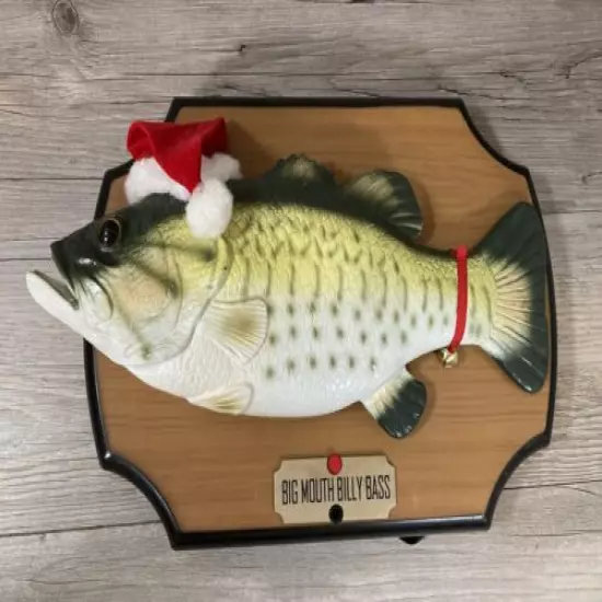 Big Mouth Billy Bass Christmas Holiday Edition Tested 1999 Gemmy Industries Vtg