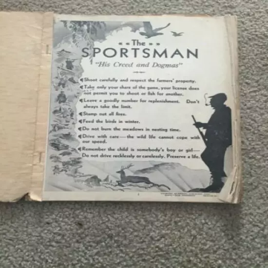 Ca 1930s Illustration Federal Cartridge Corporation Sportsman Creed & Dogmas 40p