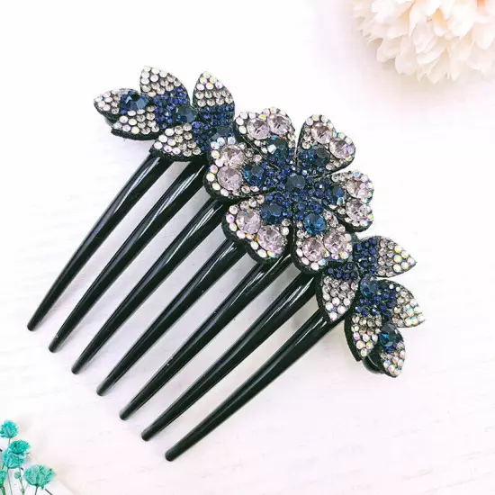 Crystal Flower Hair Comb Clip Shiny Rhinestones Hairpins Women Hair Accessories*