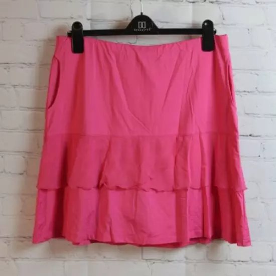 MD ~ NWT ~ BETTE & COURT Women's Tennis Skort Pockets Ruffle A Med Pink Sz XL