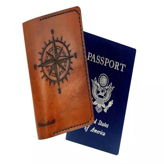 Genuine Full Grain Leather Passport Cover Field Notes Brown color leather 