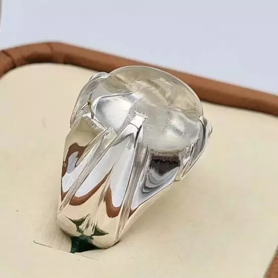 Najaf Quartz Zodiac Ring - Mens Natural Stone Sterling Silver Gift