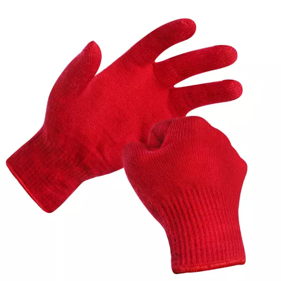 EvridWear Men Women Merino Wool Knit Liner Gloves Finger/Fingerless/Touchscreen