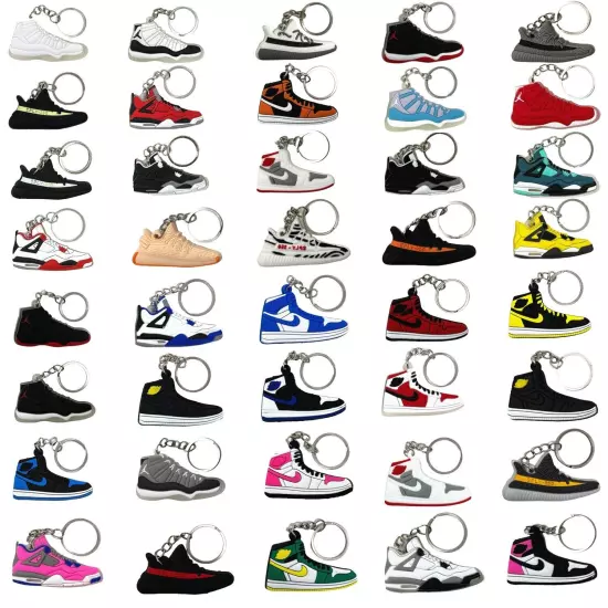 20 Pcs of 2D Sneakers Keychains Hype Beast Sneaker 2D Variety of Keychains Lot