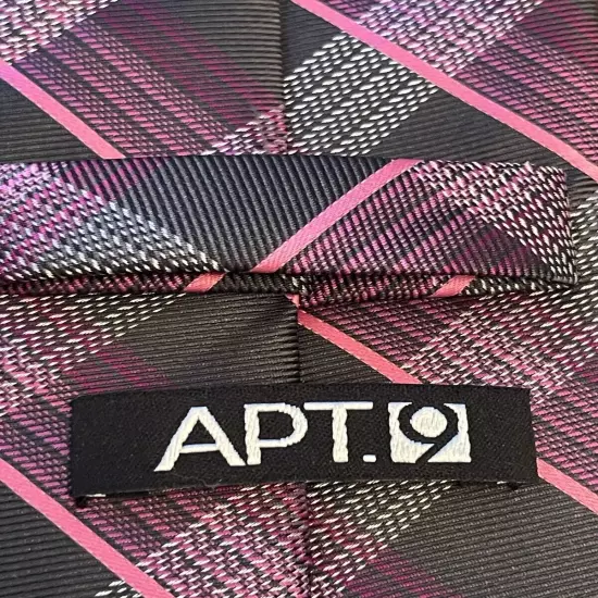 Apt. 9 Pink Black 100% Polyester Men’s Neck Tie Made In China