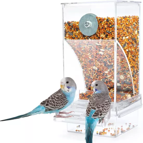 Rypet No Mess Automatic Bird Feeder Transparent Food Container 