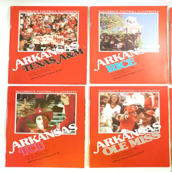 Lot of (7) Different 1982 Arkansas College Football Programs