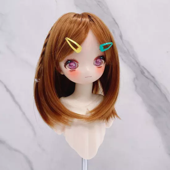 Short hair bangs High Temperature Fiber BJD Doll Wig for 1/3 1/4 1/6 size brown