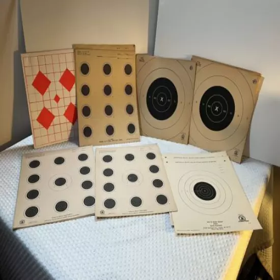 Original Mixed Vintage Shooting Targets Official NRA US ARMY ￼ 50ft - 25ft