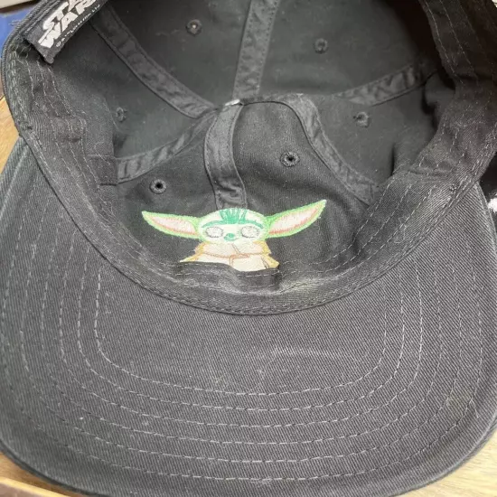 Star Wars The Mandalorian Cap "Baby Yoda" Hat Black Adjustable Disney Adult 