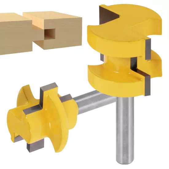 2x Tongue and Groove Router Bit Set 1/4" Shank T-type Woodwork Milling Cutterφ