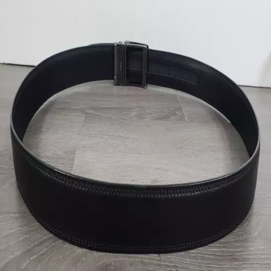 COMFORT CLICK Black Leather Belt Mens Size 28 - 38 ADJUSTABLE