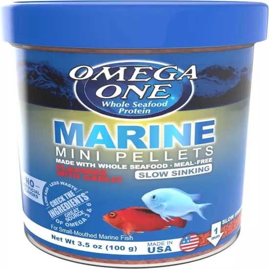 Omega One Marine Mini Pellets with Garlic, 3.5 oz