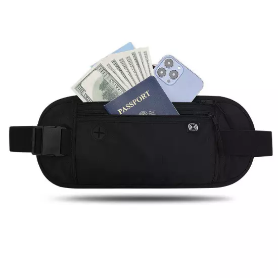 Travel Money Belt RFID Blocking Waterproof Waist Bag Fanny Pack Hidden Wallet